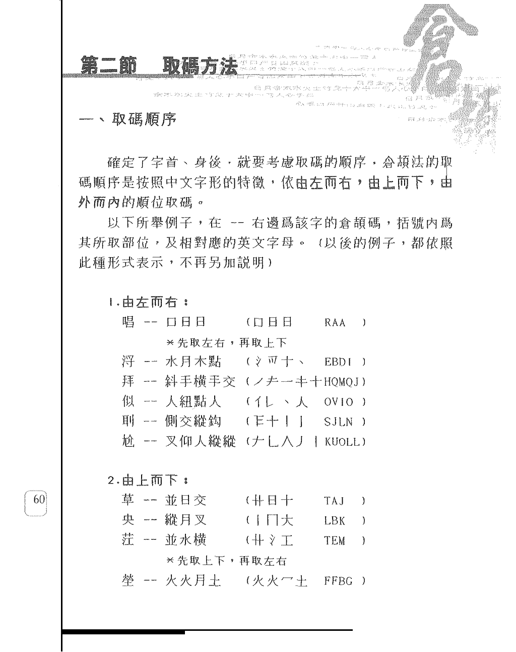 取碼方法