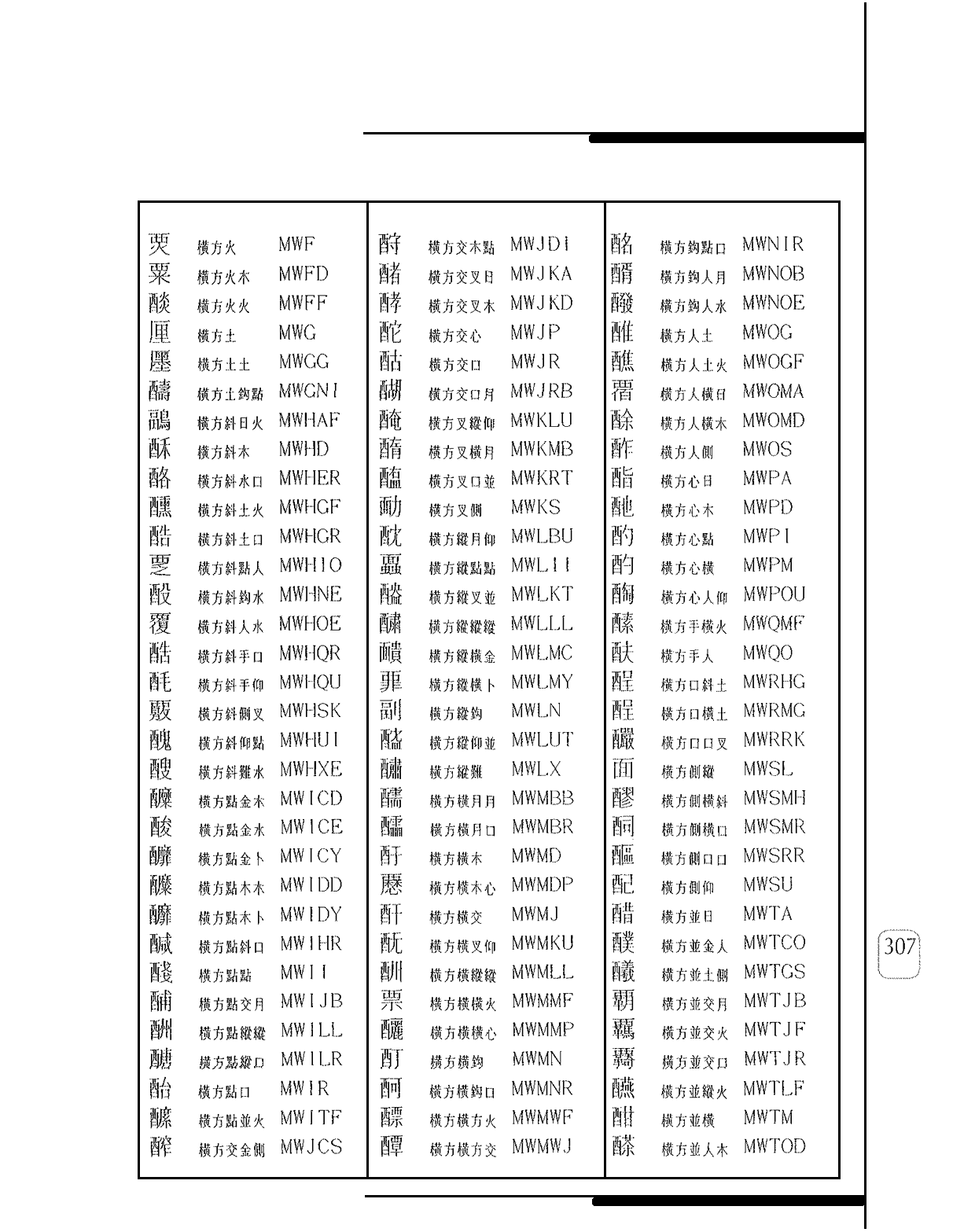 橫 (一) 部