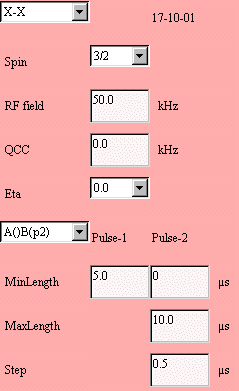 IMAGE: Parameters for the simulation of Solomon echo amplitude