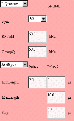 IMAGE: Parameters for the simulation of DQ Solomon echo amplitudes in nutation NMR