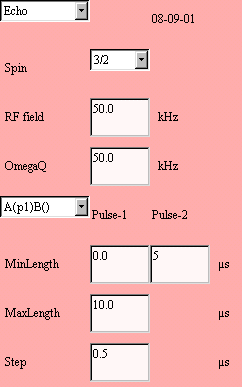 IMAGE: Parameters for the simulation of MQMAS echo and anti-echo amplitudes