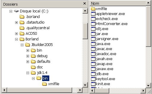 Folder containing Java JDK1.4 tools