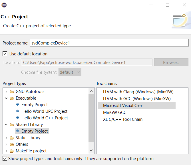 Ms Visual C Toolchain In Eclipse Ide