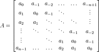 Toeplitz matrix