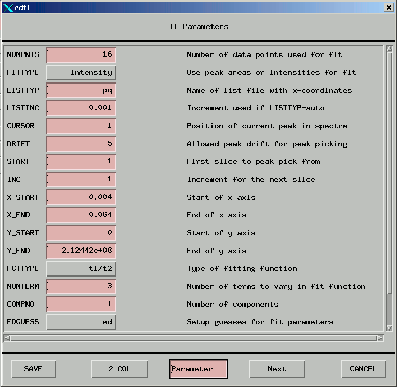 T2 parameter edition