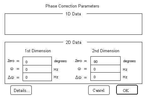 Phase correction parameter form