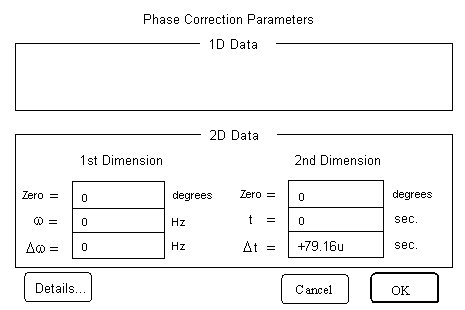 Phase correction parameter form