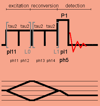 Double-quantum excitation with C14 pulse sequence