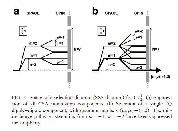 space-spin selection diagram for C7 pulse sequence